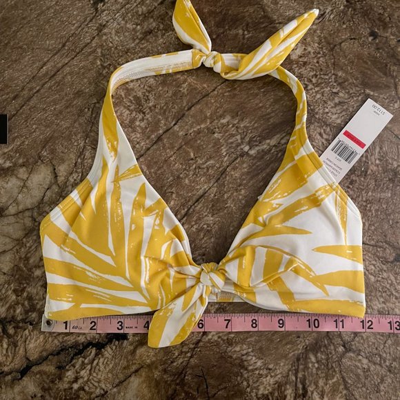 Carmen Marc Valvo Yellow Tropical Print Swimsuit - Picture 11 of 12